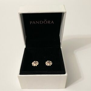 Pandora Magnolia Bloom Enamel Stud Earrings S925 ALE Sterling Silver